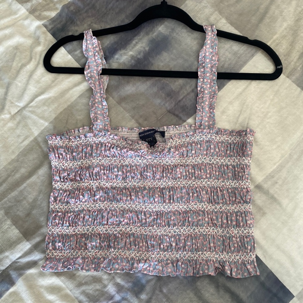 French Connection Smocked Cropped Tank
